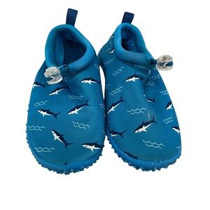Blue Shark Print Kids Water Shoes